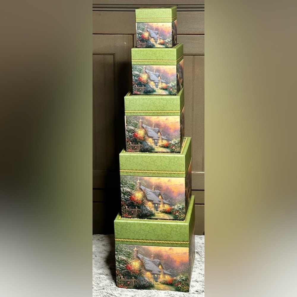 Thomas Kincaid stacking boxes